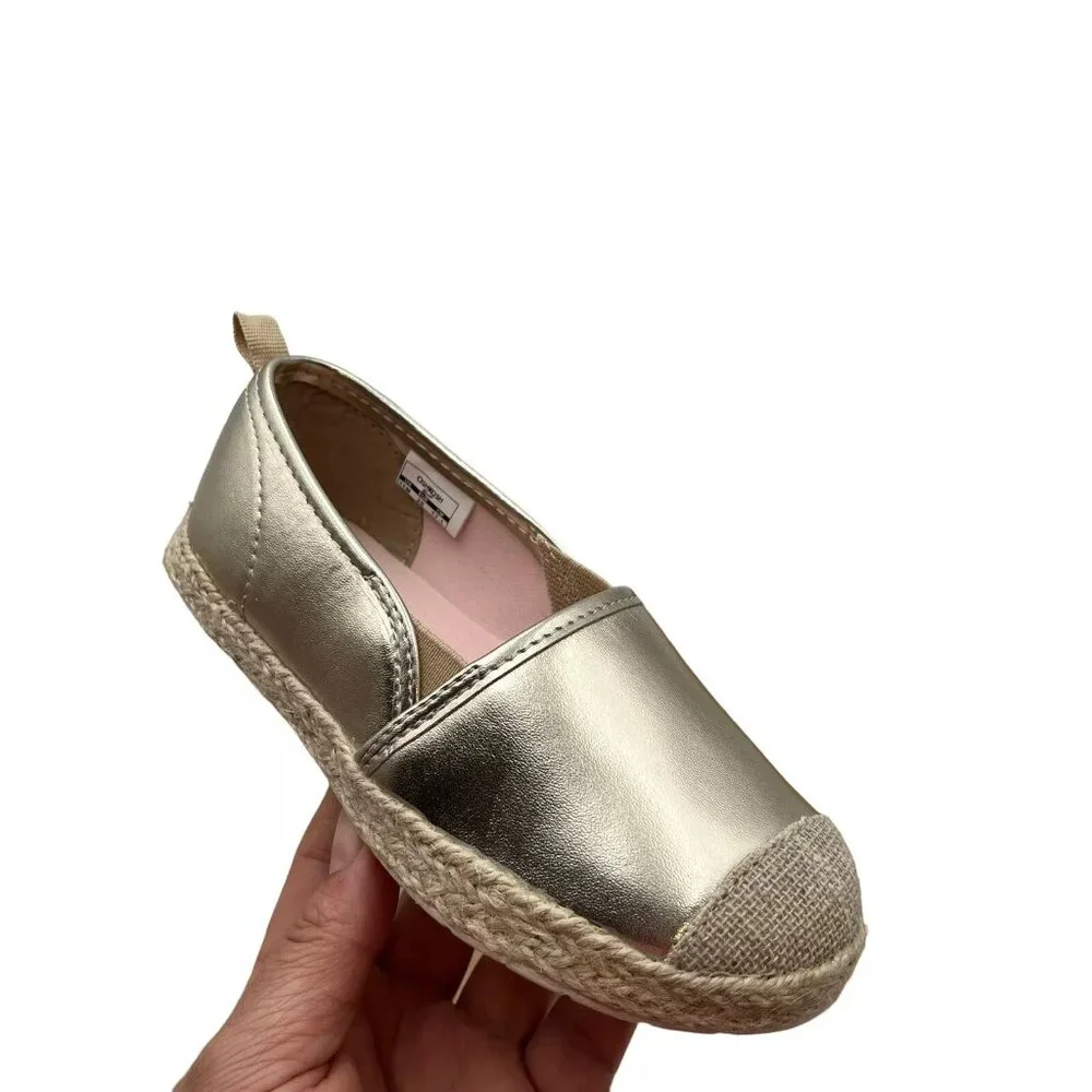 Oshkosh Toddler/Little Girls Slip-on Casual Shoe Size 10 Gold Metallic‎ Finish